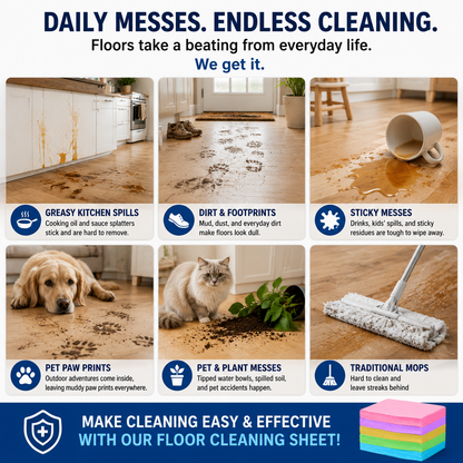 Multi-Effect Floor Cleaning Sheets – 100pcs, Safe for All Surfaces, Fresh Scent & Family-Friendly