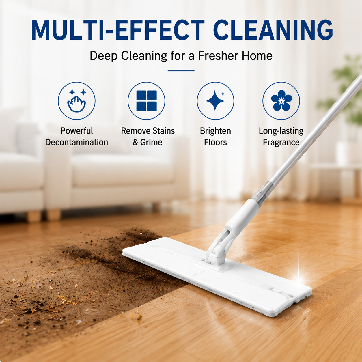 Multi-Effect Floor Cleaning Sheets – 100pcs, Safe for All Surfaces, Fresh Scent & Family-Friendly