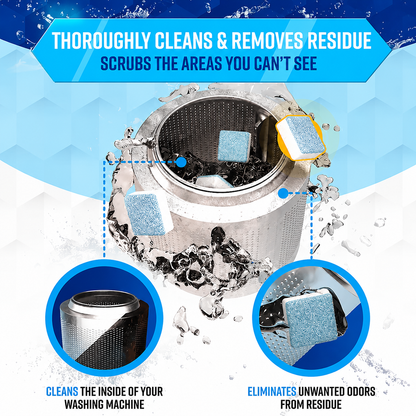 🔥 Powerful Washer Deep Cleaner Tablets – Eliminate Hidden Bacteria & Bad Smells Fast