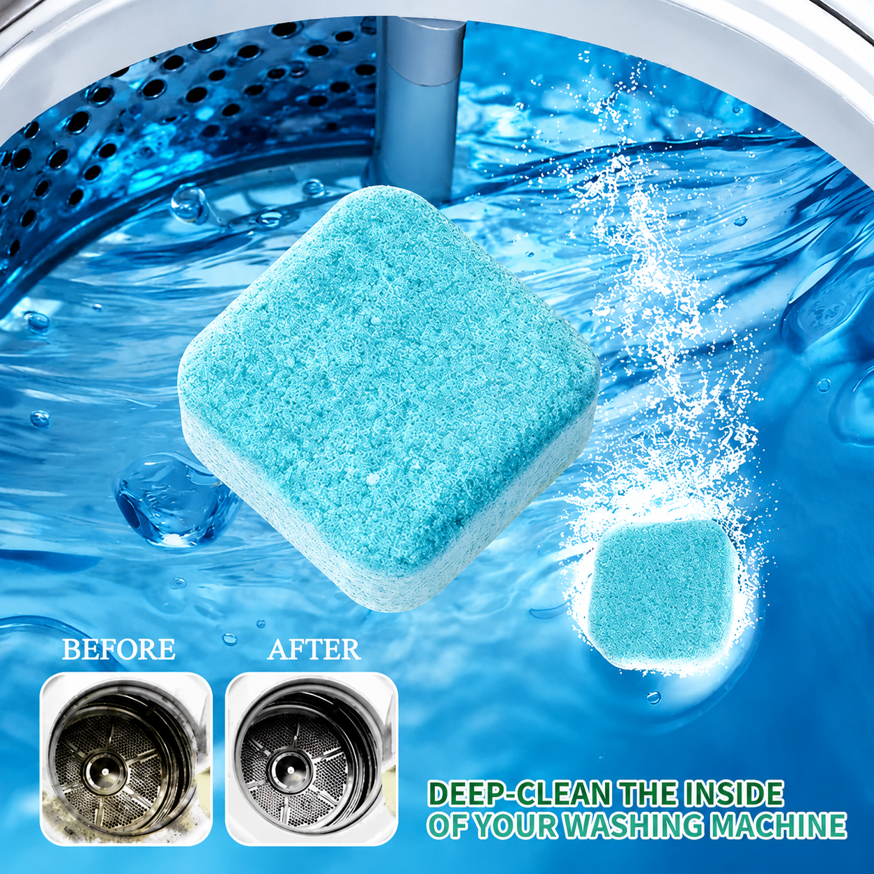 🔥 Powerful Washer Deep Cleaner Tablets – Eliminate Hidden Bacteria & Bad Smells Fast