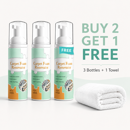 Waterless Carpet Foam Stain Remover with Towel